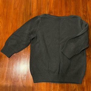 Liz Claiborne boat neck gray sweater with shell buttons